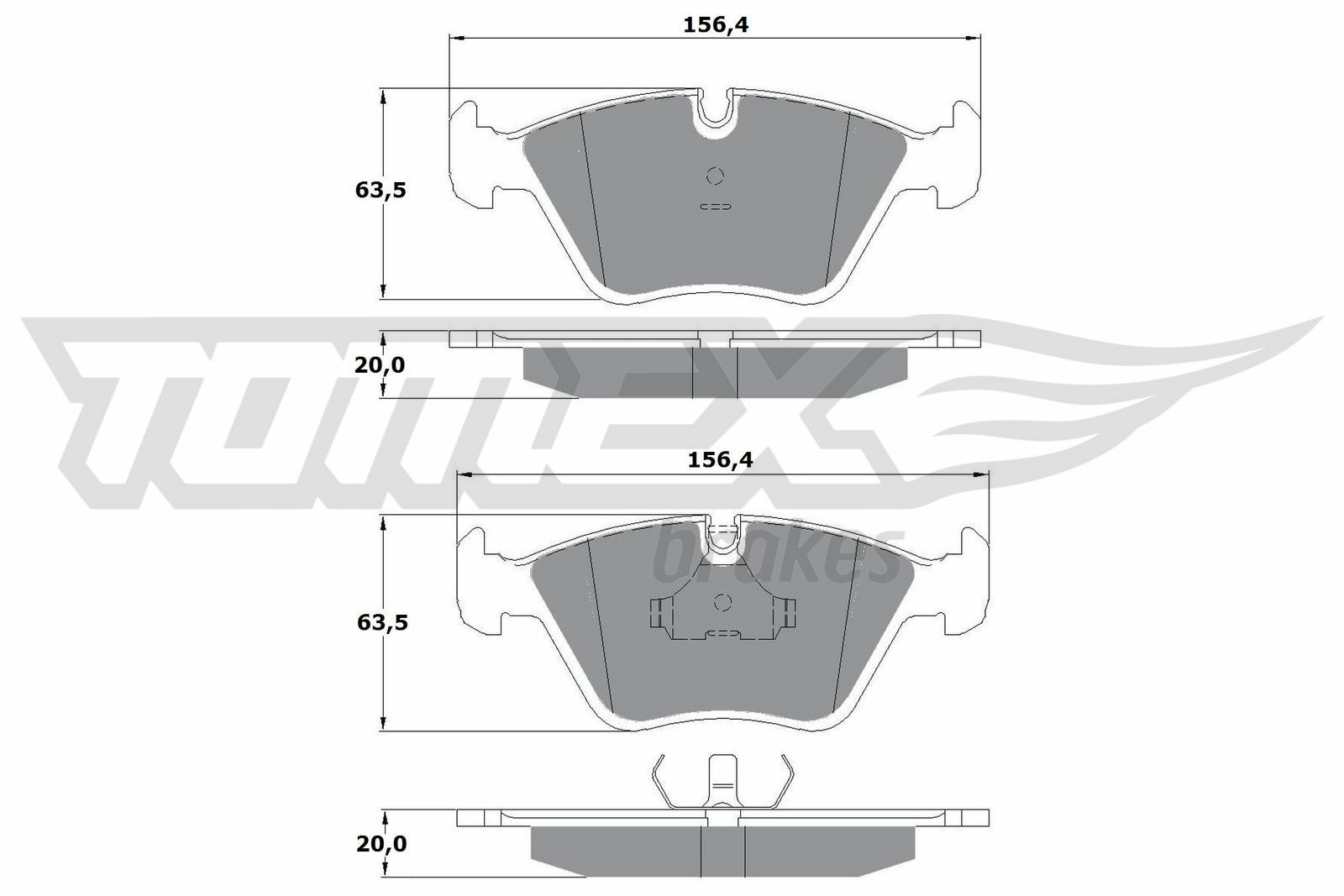 Sada brzdových destiček, kotoučová brzda TOMEX Brakes